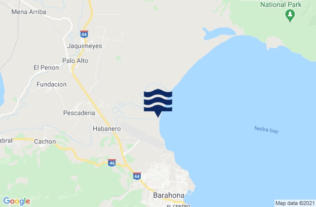 Karte der Gezeiten Fundación, Dominican Republic