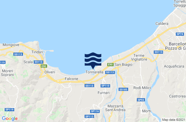 Karte der Gezeiten Furnari, Italy