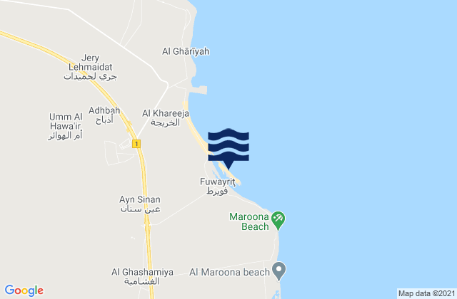 Karte der Gezeiten Fuwayriţ, Qatar