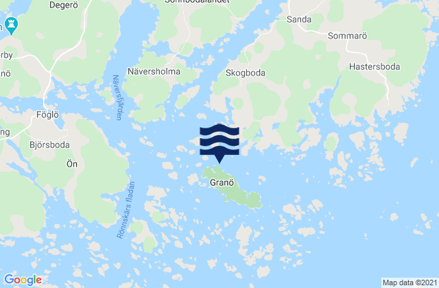 Karte der Gezeiten Föglö, Aland Islands