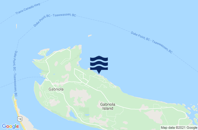 Karte der Gezeiten Gabriola Island, Canada