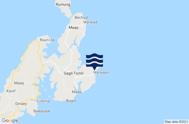 Karte der Gezeiten Gagil Municipality, Micronesia