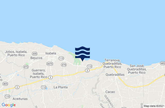 Karte der Gezeiten Galateo Bajo Barrio, Puerto Rico