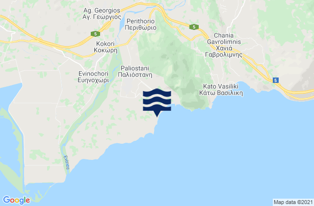 Karte der Gezeiten Galatás, Greece