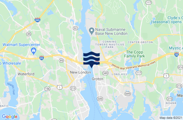Karte der Gezeiten Gales Ferry, United States