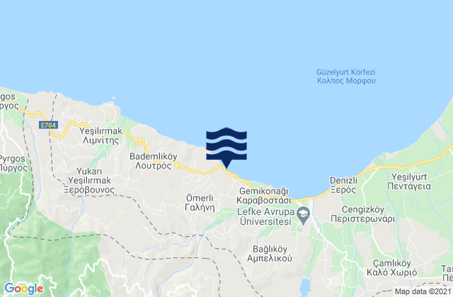 Karte der Gezeiten Galiní, Cyprus