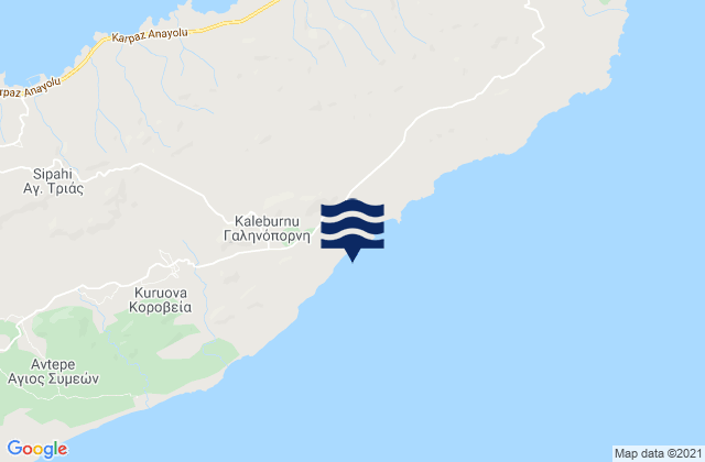 Karte der Gezeiten Galinóporni, Cyprus