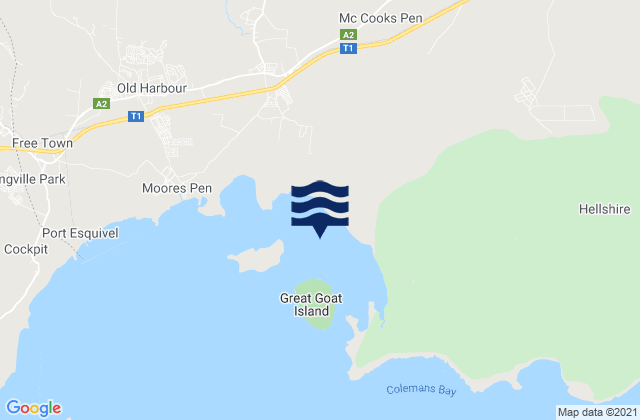 Karte der Gezeiten Galleon Harbour, Jamaica