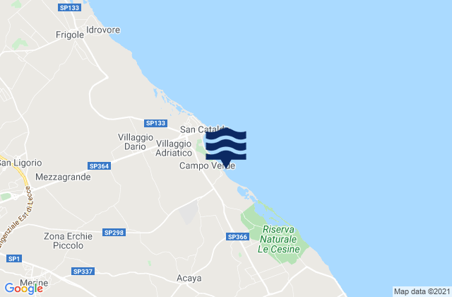 Karte der Gezeiten Galugnano, Italy