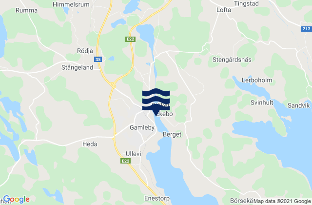 Karte der Gezeiten Gamleby, Sweden