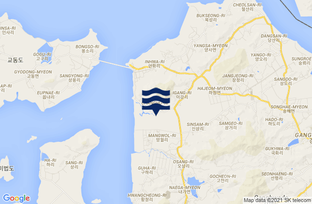 Karte der Gezeiten Ganghwa-gun, South Korea