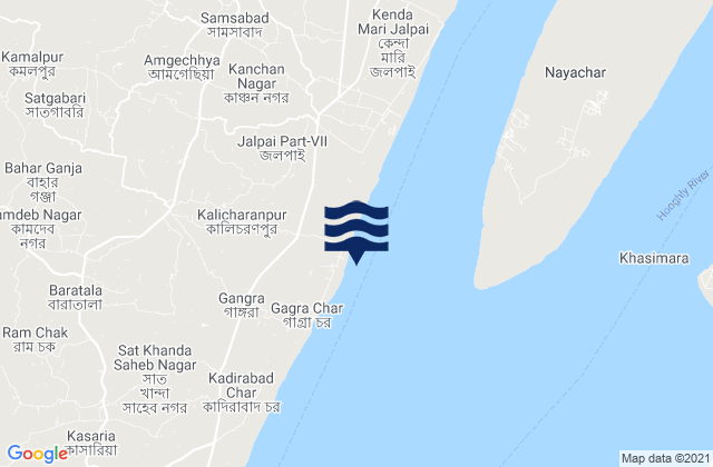Karte der Gezeiten Gangra Semaphore, India