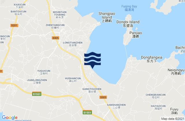 Karte der Gezeiten Gangtou, China