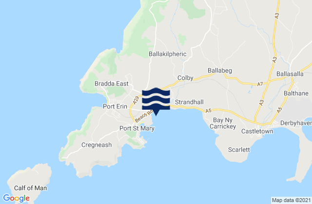 Karte der Gezeiten Gansey Bay Beach, Isle of Man