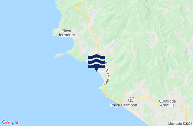Karte der Gezeiten Garabito, Costa Rica
