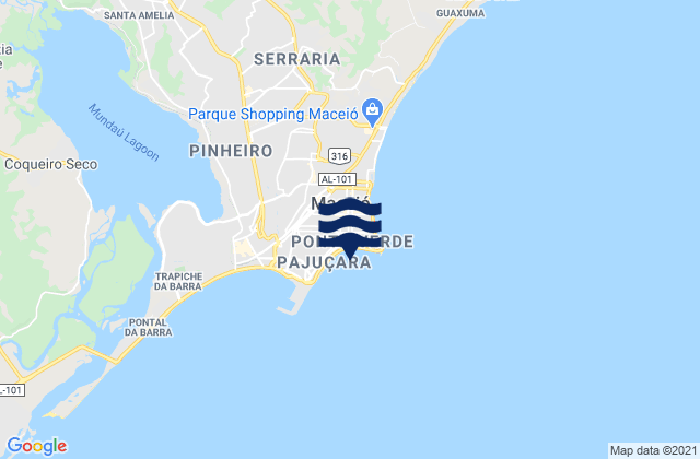 Karte der Gezeiten Garca Torta, Brazil