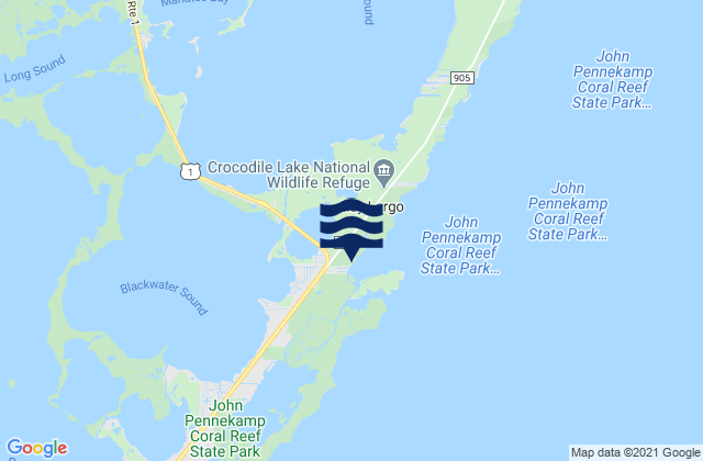 Karte der Gezeiten Garden Cove (Key Largo), United States