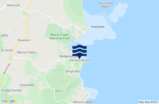 Karte der Gezeiten Garners Beach, Australia