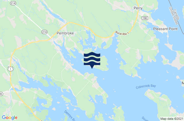 Karte der Gezeiten Garnet Point (Pennamquan River), Canada