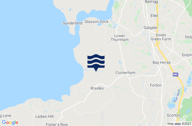 Karte der Gezeiten Garstang, United Kingdom