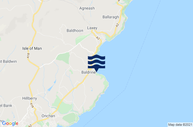 Karte der Gezeiten Garwick Bay Beach, Isle of Man