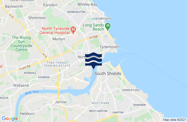 Karte der Gezeiten Gateshead, United Kingdom