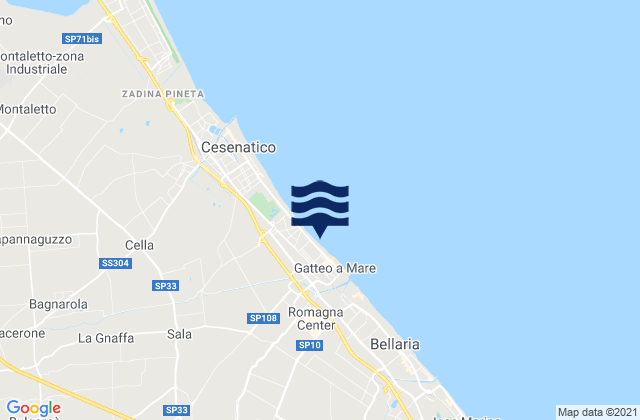 Karte der Gezeiten Gatteo-Sant'Angelo, Italy