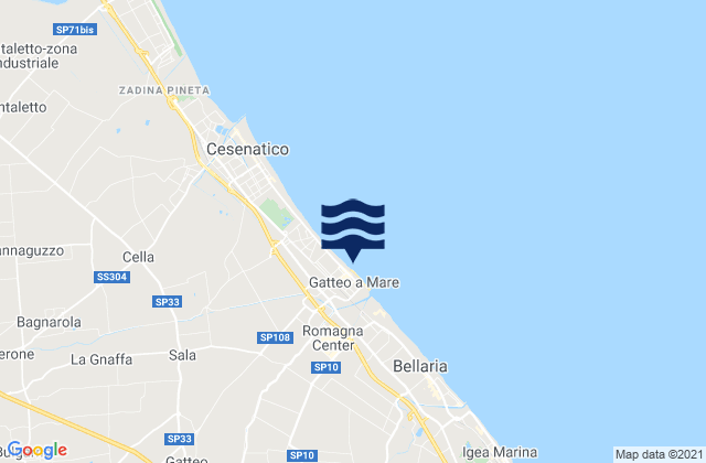 Karte der Gezeiten Gatteo a Mare, Italy
