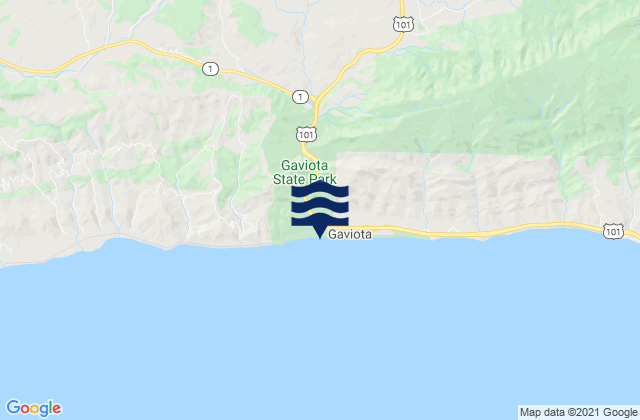 Karte der Gezeiten Gaviota Beach, United States
