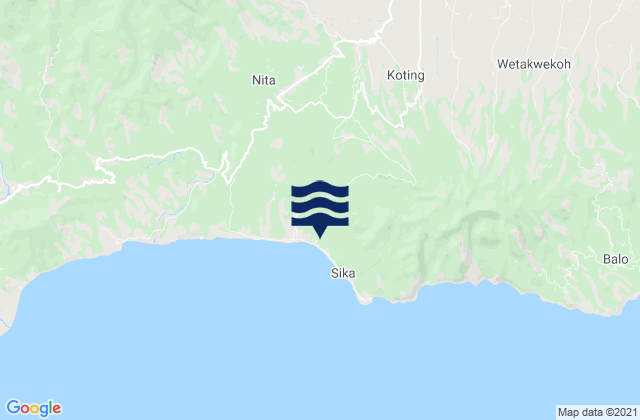Karte der Gezeiten Gehaklau, Indonesia
