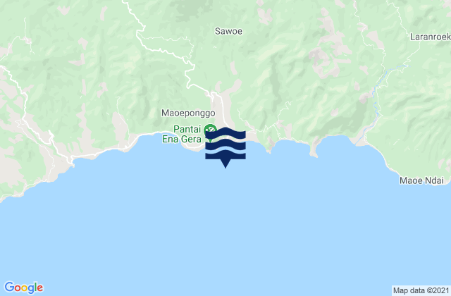 Karte der Gezeiten Gelu, Indonesia