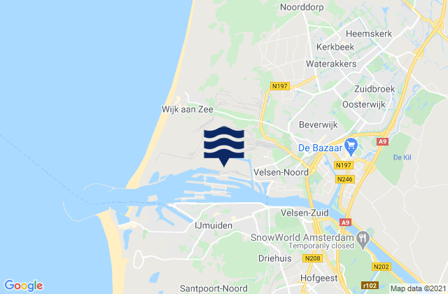 Karte der Gezeiten Gemeente Beverwijk, Netherlands