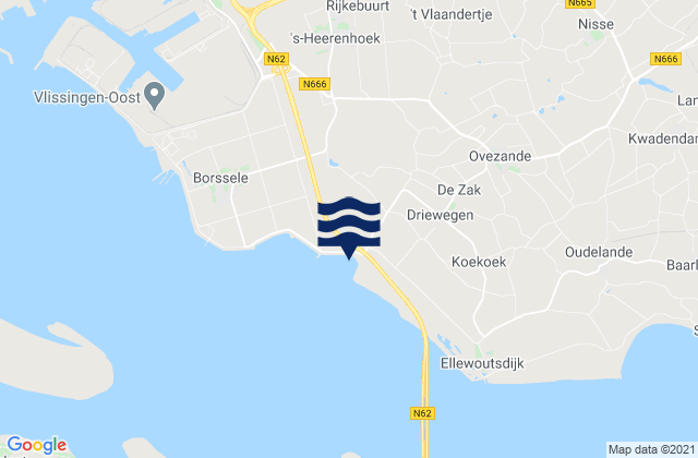 Karte der Gezeiten Gemeente Borsele, Netherlands