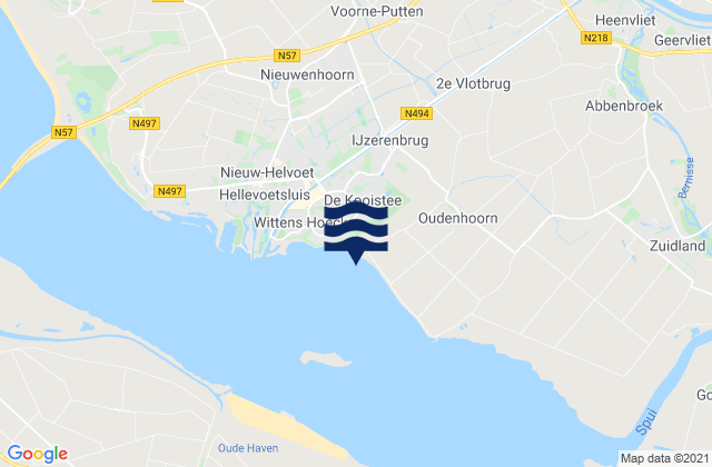 Karte der Gezeiten Gemeente Brielle, Netherlands