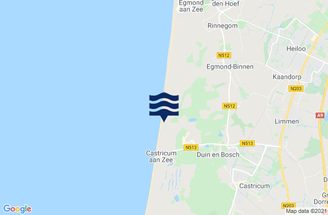 Karte der Gezeiten Gemeente Castricum, Netherlands