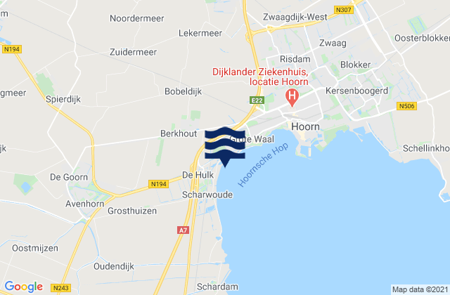 Karte der Gezeiten Gemeente Heerhugowaard, Netherlands