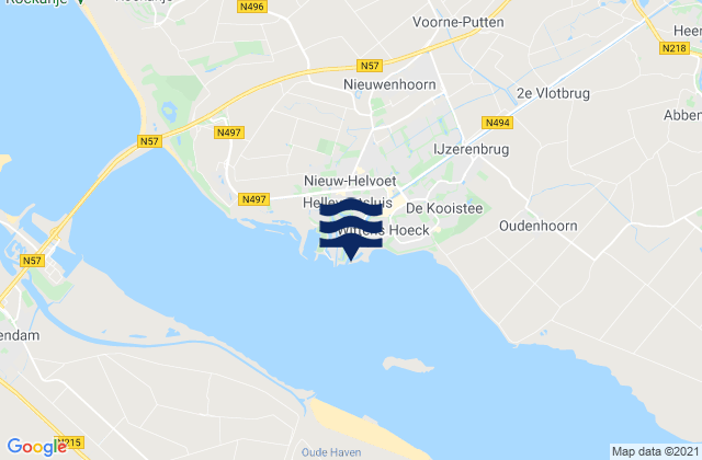 Karte der Gezeiten Gemeente Hellevoetsluis, Netherlands