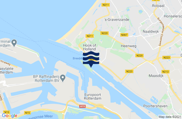Karte der Gezeiten Gemeente Maassluis, Netherlands