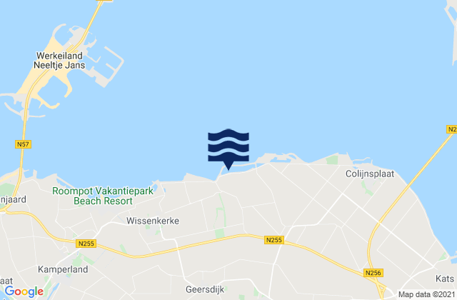 Karte der Gezeiten Gemeente Noord-Beveland, Netherlands