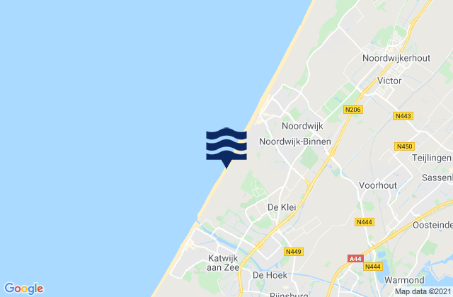 Karte der Gezeiten Gemeente Oegstgeest, Netherlands
