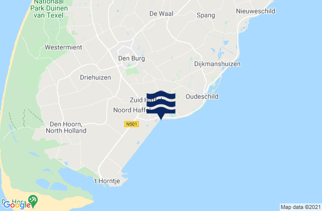 Karte der Gezeiten Gemeente Texel, Netherlands