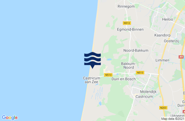 Karte der Gezeiten Gemeente Uitgeest, Netherlands