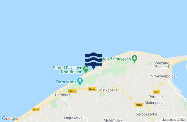 Karte der Gezeiten Gemeente Veere, Netherlands
