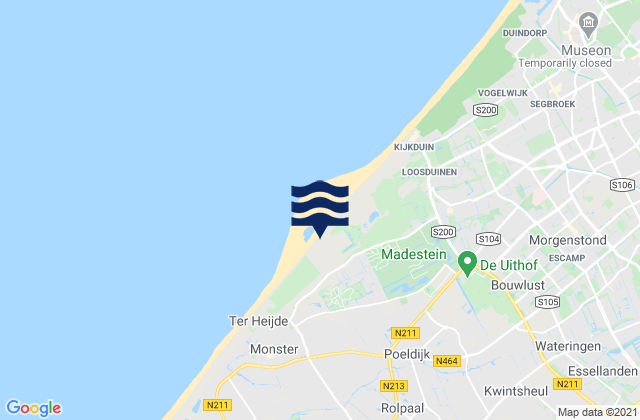 Karte der Gezeiten Gemeente Westland, Netherlands