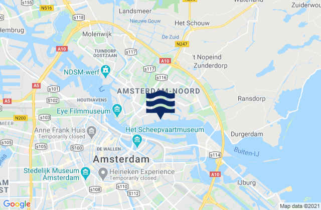 Karte der Gezeiten Gemeente Zaanstad, Netherlands