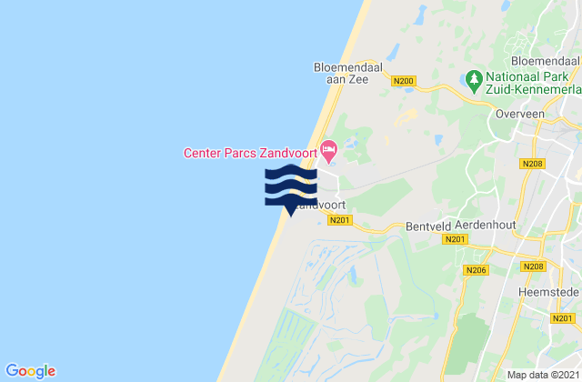 Karte der Gezeiten Gemeente Zandvoort, Netherlands