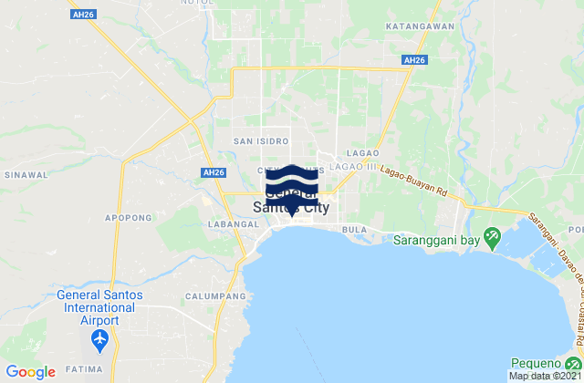 Karte der Gezeiten General Santos, Philippines