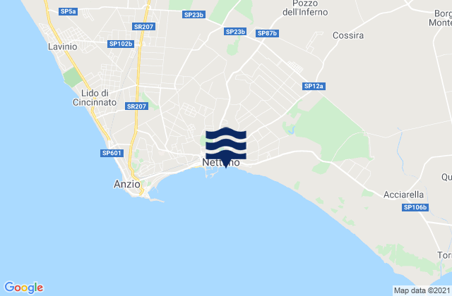 Karte der Gezeiten Genio Civile, Italy