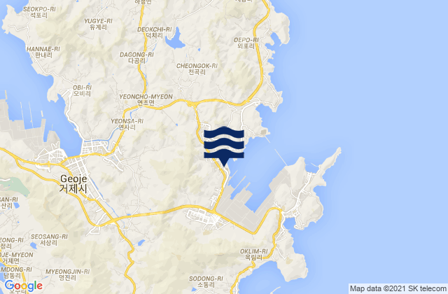 Karte der Gezeiten Geoje-si, South Korea