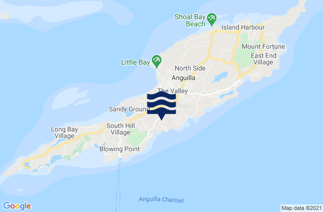 Karte der Gezeiten George Hill, Anguilla